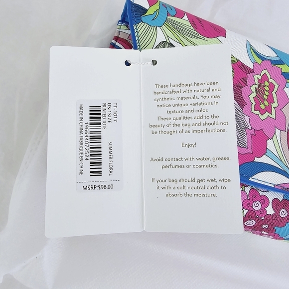 Trina Turk Floral Lilly pastel printed tote bag clutch evening bag, Pink NWT - Picture 7 of 11